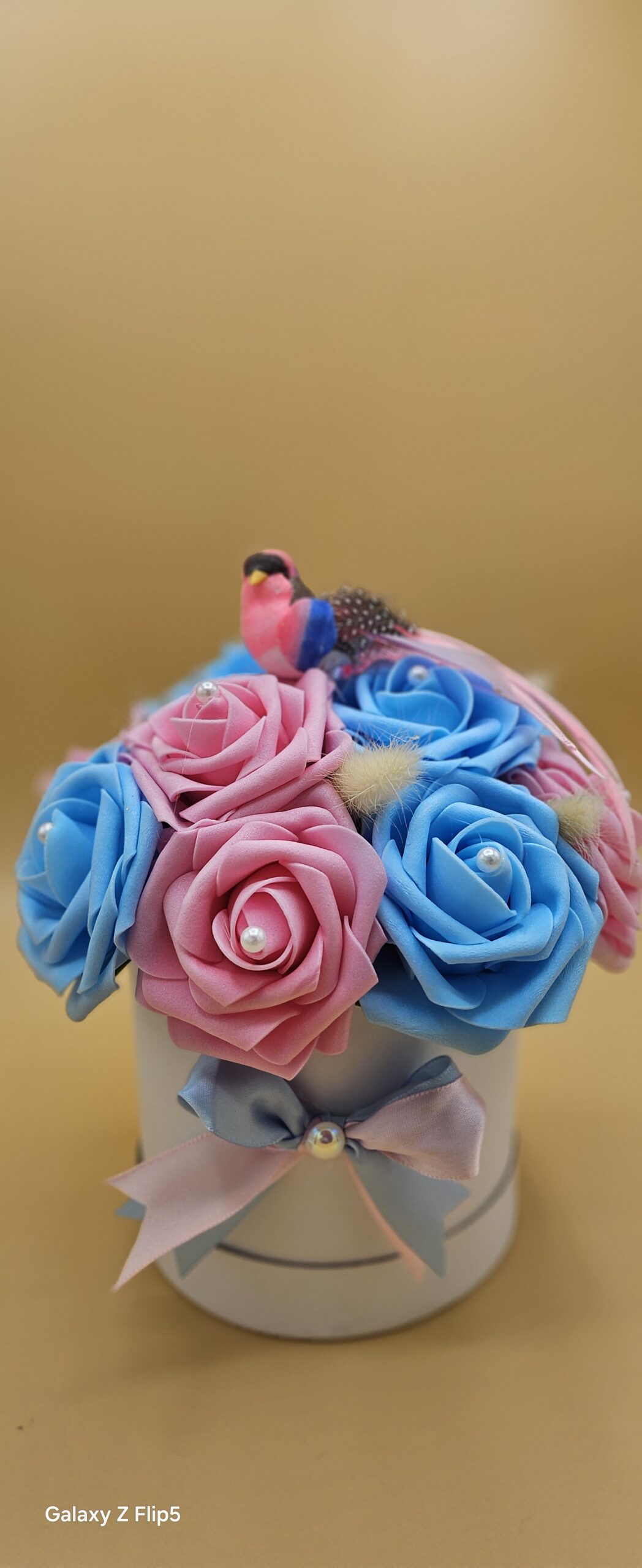Composition Florale Rose & Bleu – Image 2